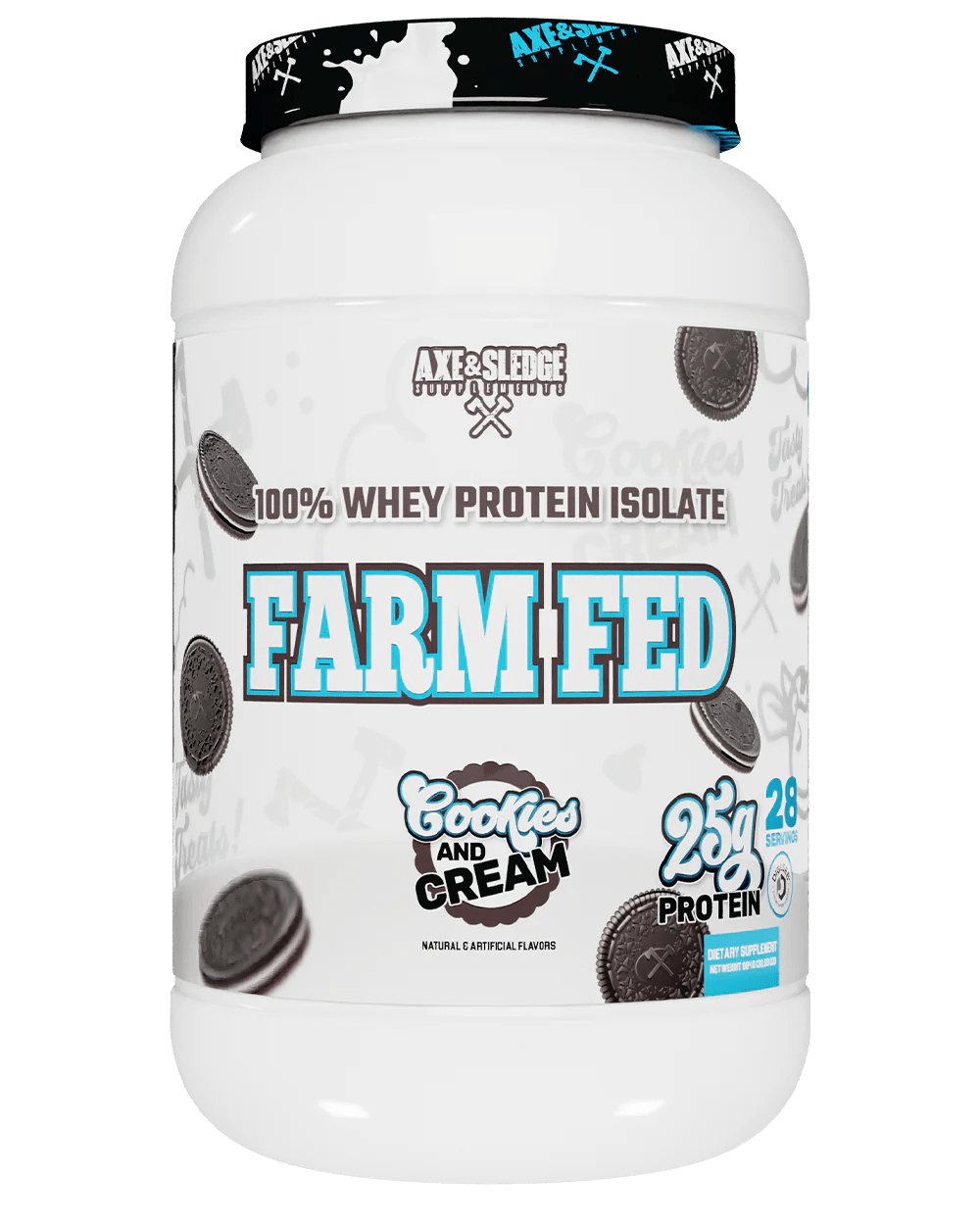 AXE & SLEDGE Farm Fed - Grass-Fed Whey Protein Isolate 30 servings / Cookies and Cream Grass-Fed Whey Protein Isolate