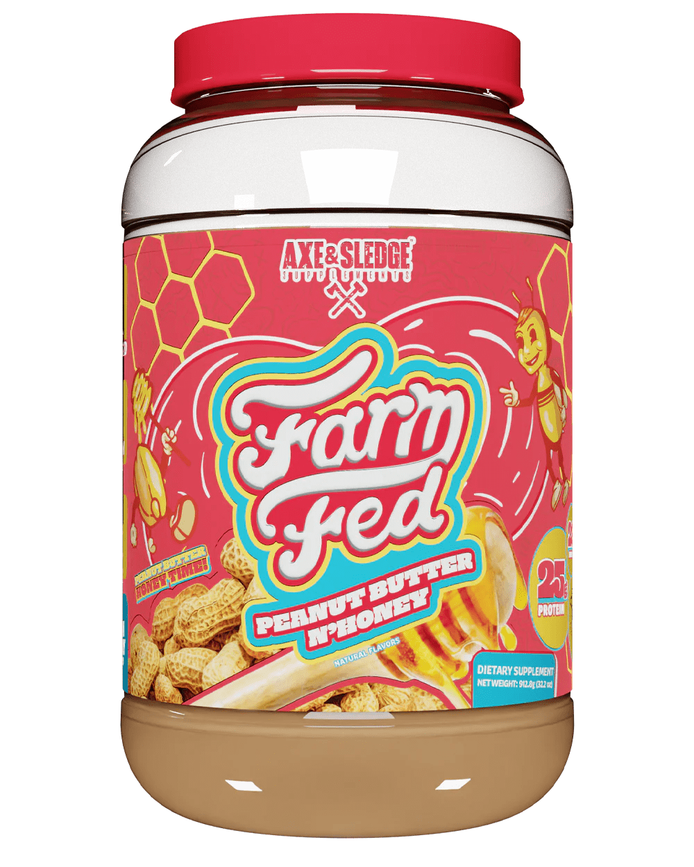 AXE & SLEDGE Farm Fed - Grass-Fed Whey Protein Isolate 30 servings / Peanut Butter N' Honey Grass-Fed Whey Protein Isolate