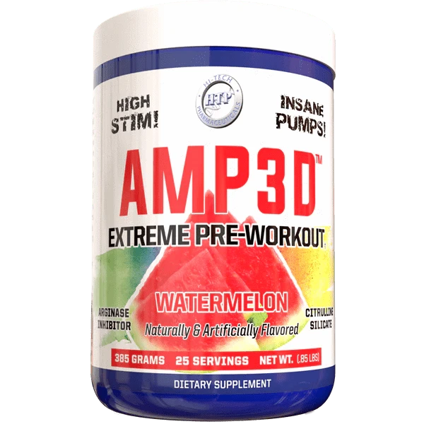 Hi-Tech Pharmaceuticals Amp3d™ 25 Servings (385g) / Watermelon High Stim Pre Workout