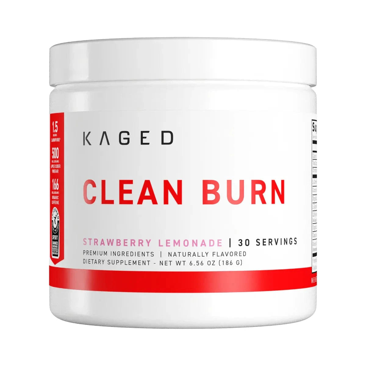 Kaged Muscle Clean Burn Powder 30 Servings / Strawberry Lemonade Weight Loss Support