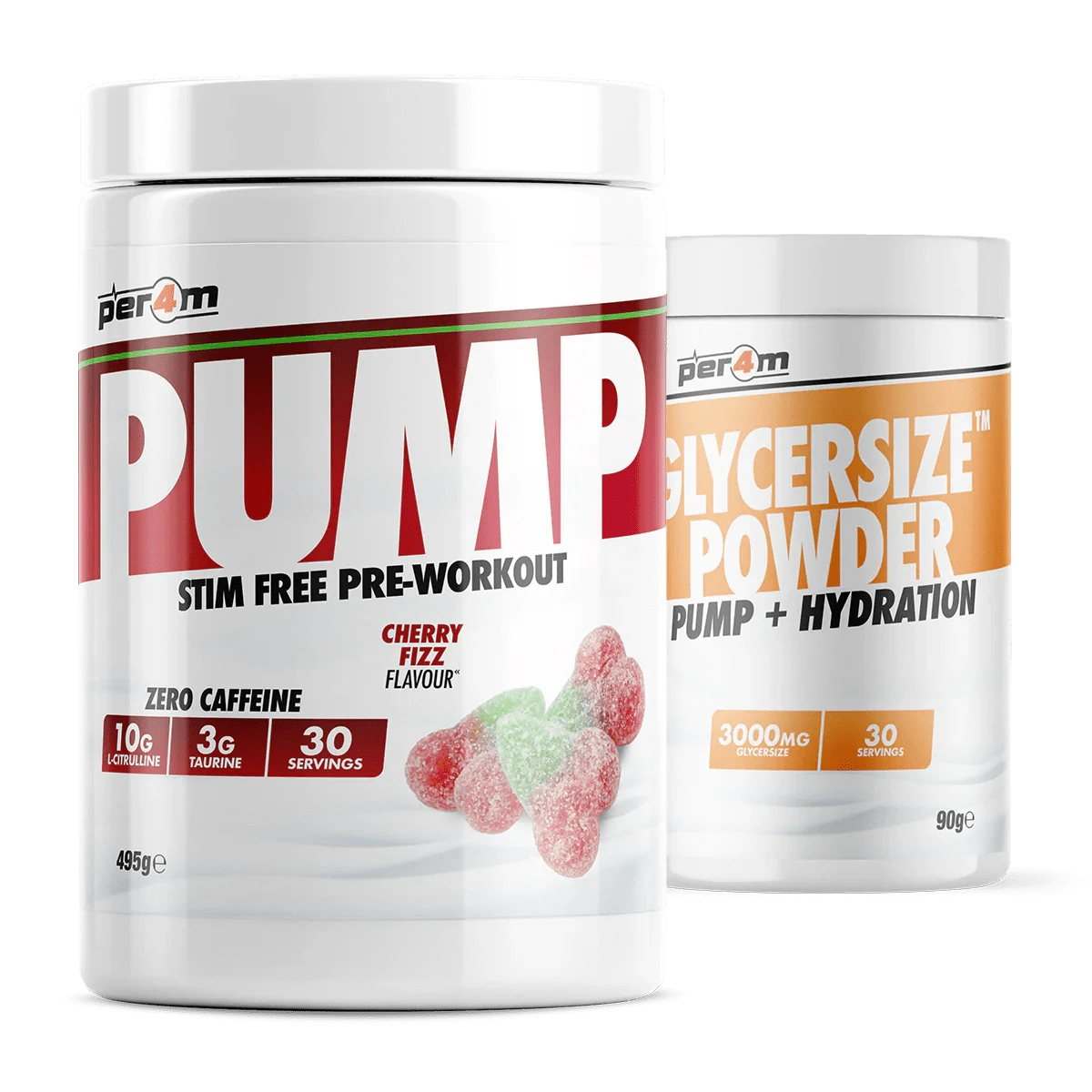 Per4m Per4m Pump with Glycersize - 30 Servings 30 Servings (495g) / Cherry Fizz Stim Free Pre-Workout