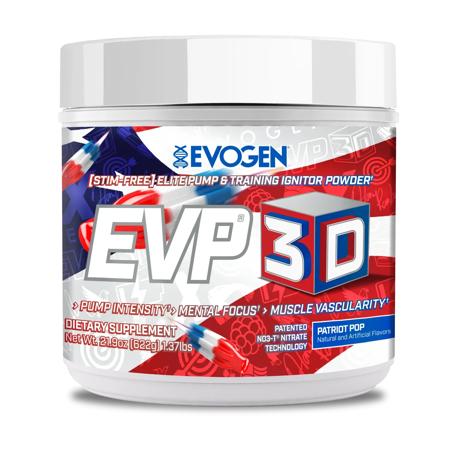 Evogen Evogen EVP-3D - 40 Servings 40/20 servings / Patriot Pop Muscle Pump Formula