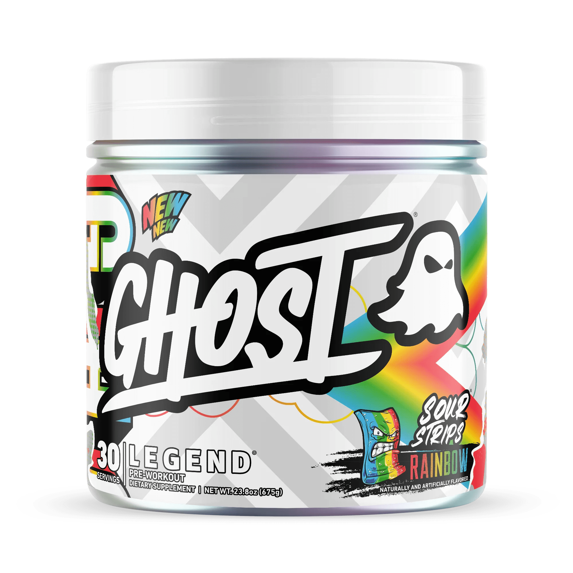 GHOST GHOST LEGEND® V4 30 Servings / Sour Strips Rainbow Candy Pre-Workout