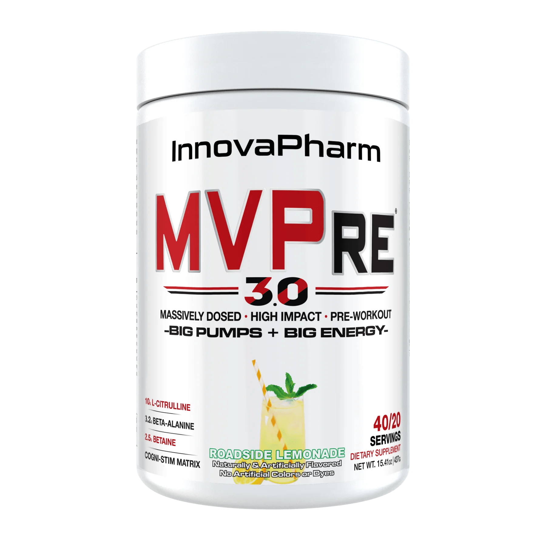 InnovaPharm MVPre 3.0 437g (40/20 Servings) / Roadside Lemonade Pre-Workout