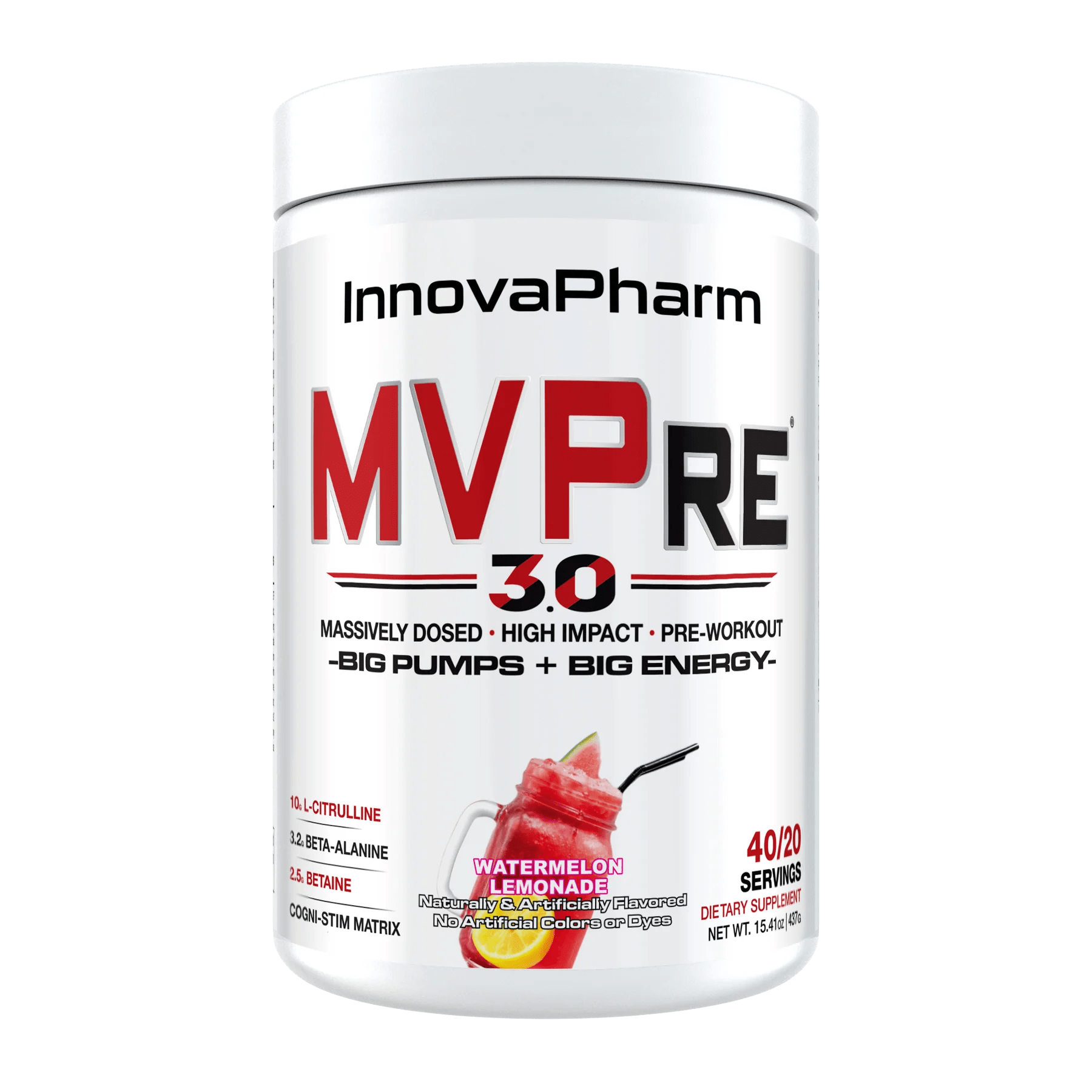 InnovaPharm MVPre 3.0 437g (40/20 Servings) / Watermelon Lemonade Pre-Workout