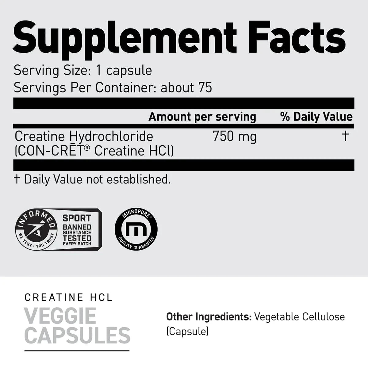 Kaged Muscle Creatine HCl™ 75 Vegetarian Capsules Creatine HCL