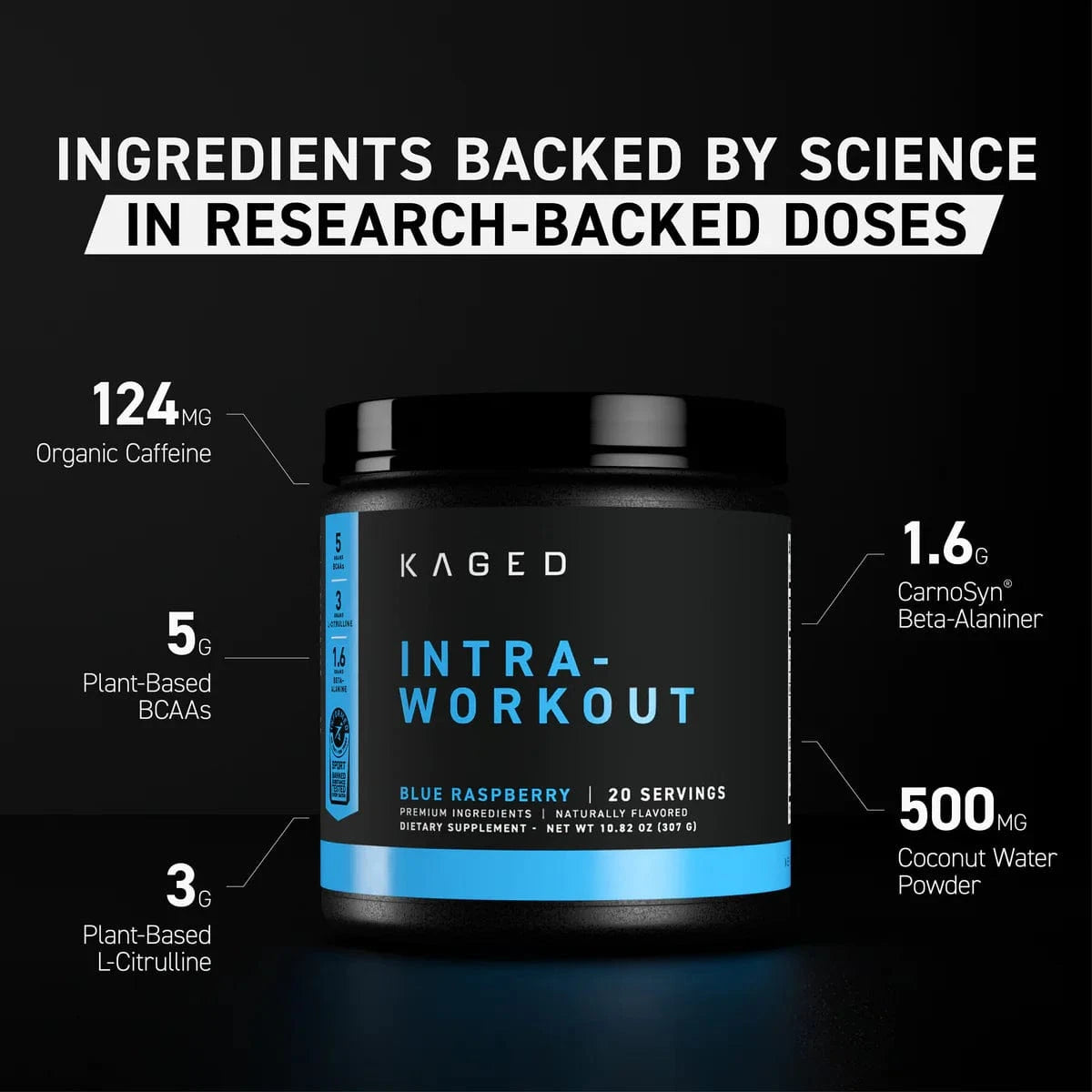 Kaged Muscle Intra-Workout (In-Kaged) 307 - 314 grams (20 Servings) Intra-Workout Formula