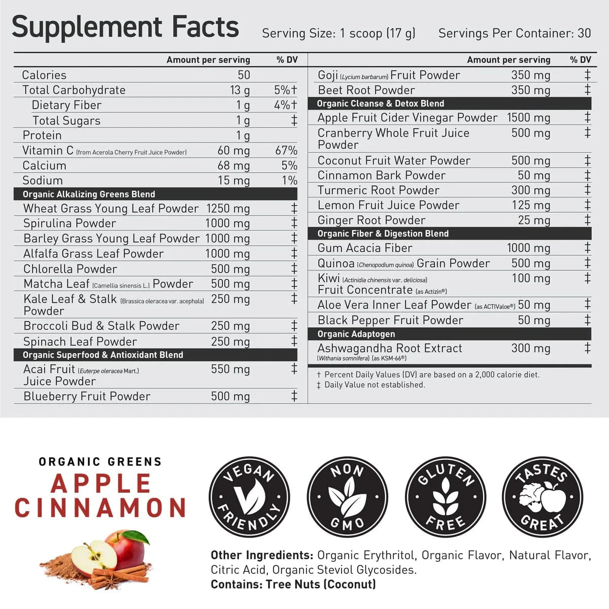 Kaged Muscle Organic Greens (Outlive 100) Organic Superfoods + Greens Blend