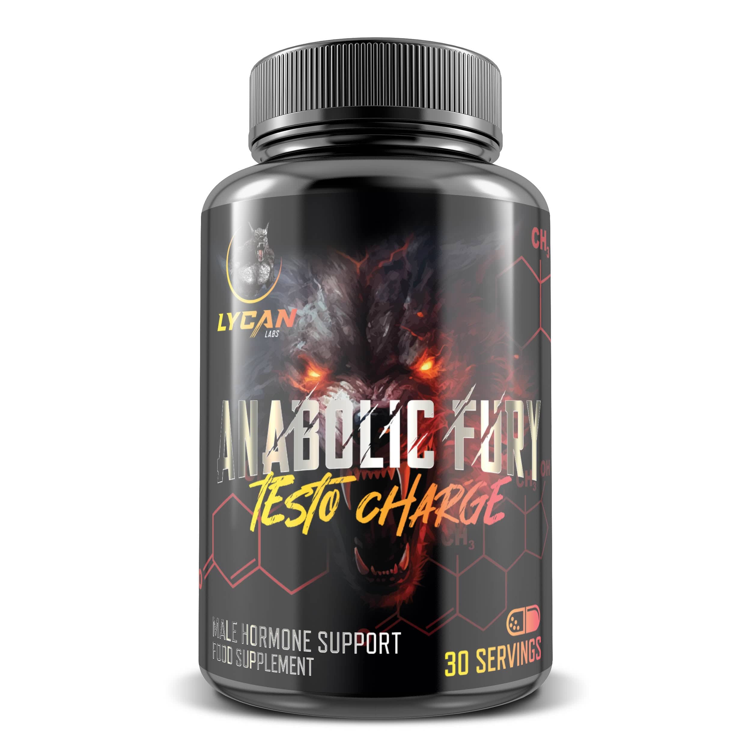 Lycan Labs Anabolic Fury Testo Charge 60 Capsules Natural Muscle Builder