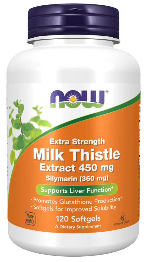 NOW Foods Milk Thistle Extract 450mg Extra Strength 120 softgels Health Support Stack