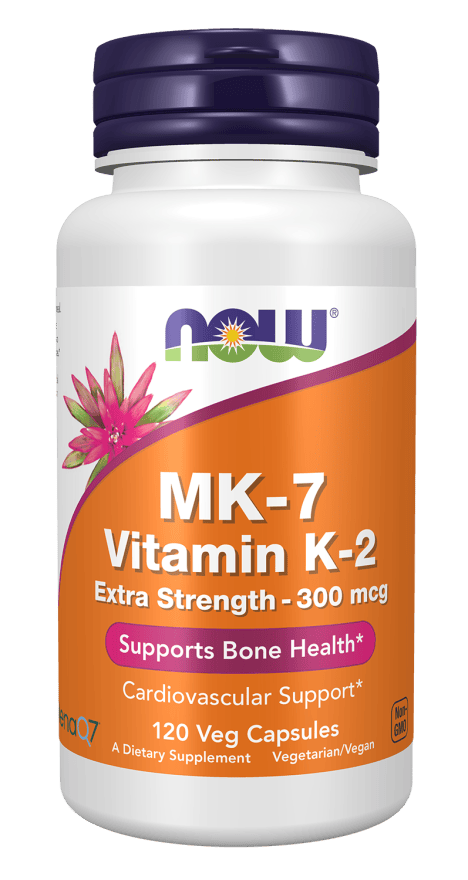 Now Foods NOW Foods MK-7 Vitamin K-2, Extra Strength 300 mcg - 60/120 Veg Capsules Vitamin K-2