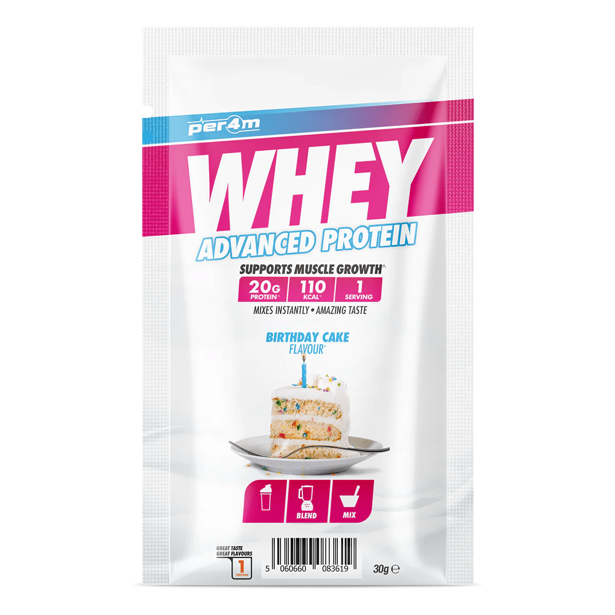 Per4m Advanced Whey Protein Sachet 30 grams / Birthday Cake Whey Protein Sachet