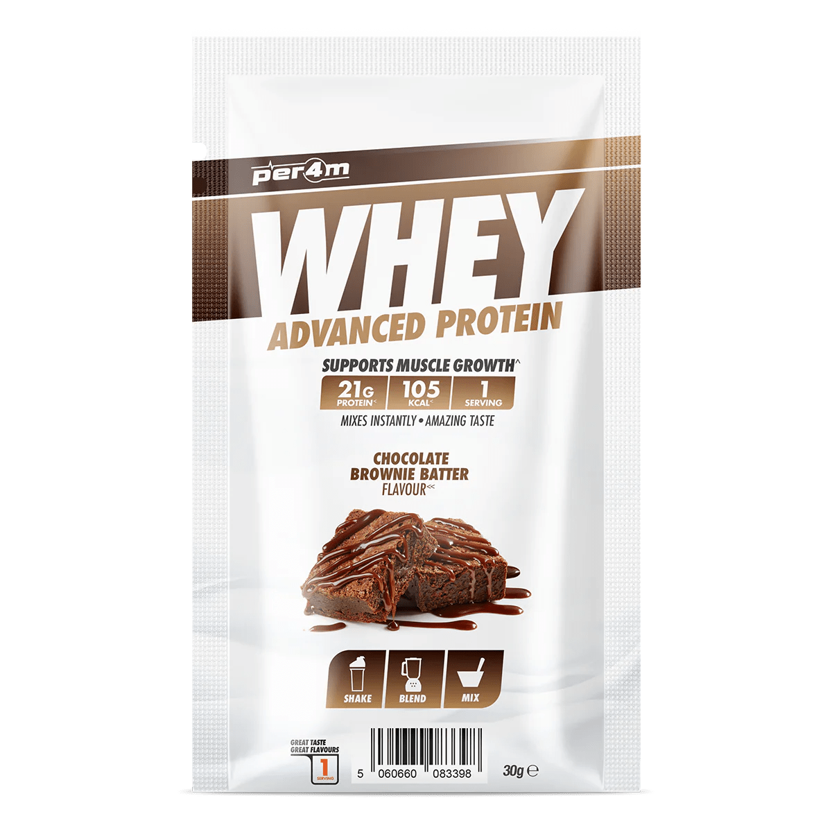 Per4m Advanced Whey Protein Sachet 30 grams / Chocolate Brownie Batter Whey Protein Sachet