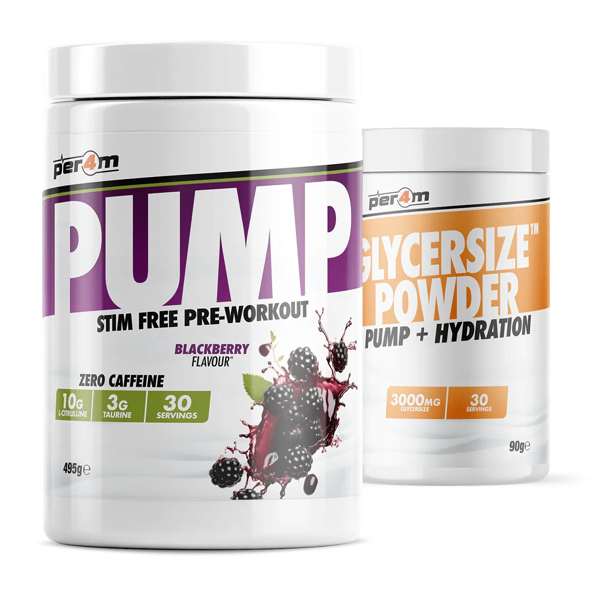 Per4m Per4m Pump with Glycersize - 30 Servings 30 Servings (495g) / Blackberry Stim Free Pre-Workout