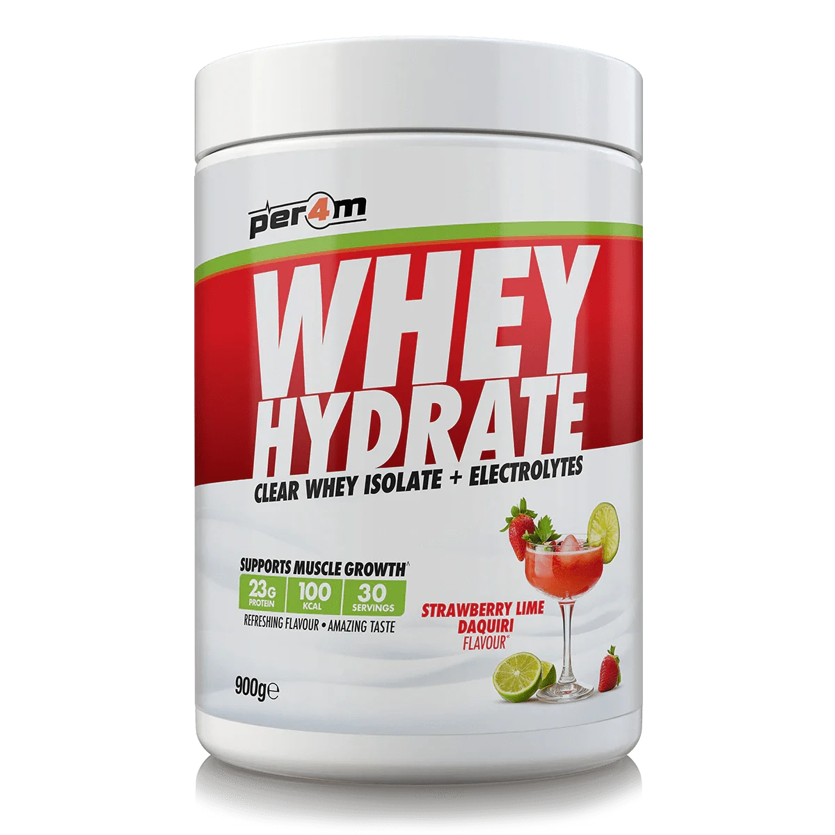 Per4m Per4m Whey Hydrate 900g 900g / Strawberry Lime Daiquiri Whey Protein With Electrolytes