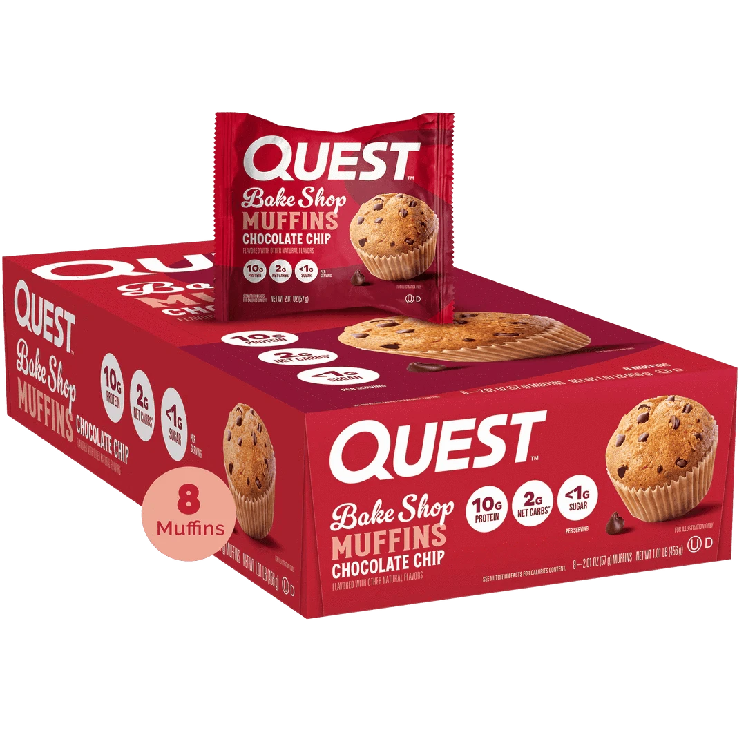 Quest Nutrition Bakeshop Muffin 8x57g 8x57g / Chocolate Chip Protein Muffins