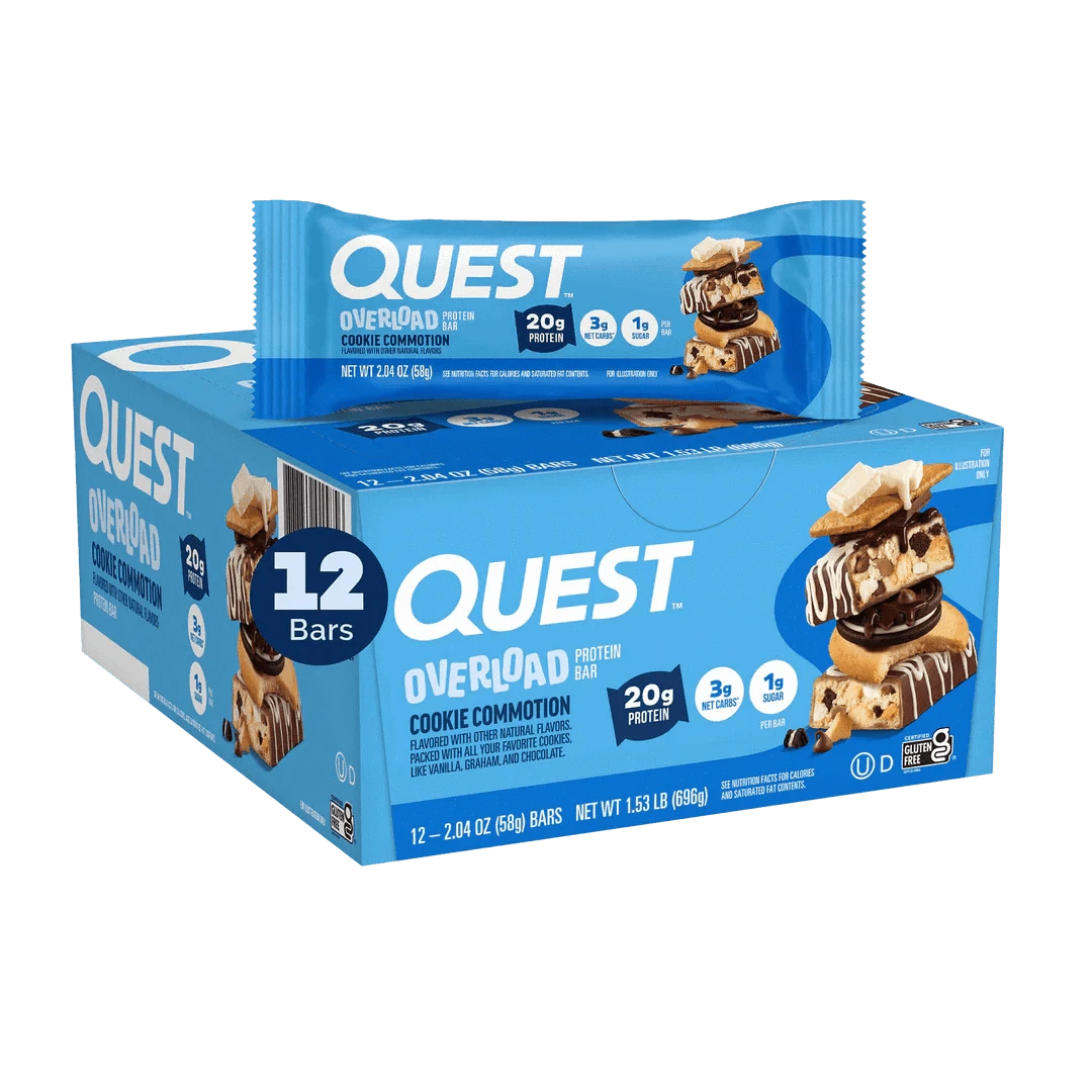 Quest Nutrition Overload Protein Bar 12x60g 12x60g / Cookie Commotion Protein Bars