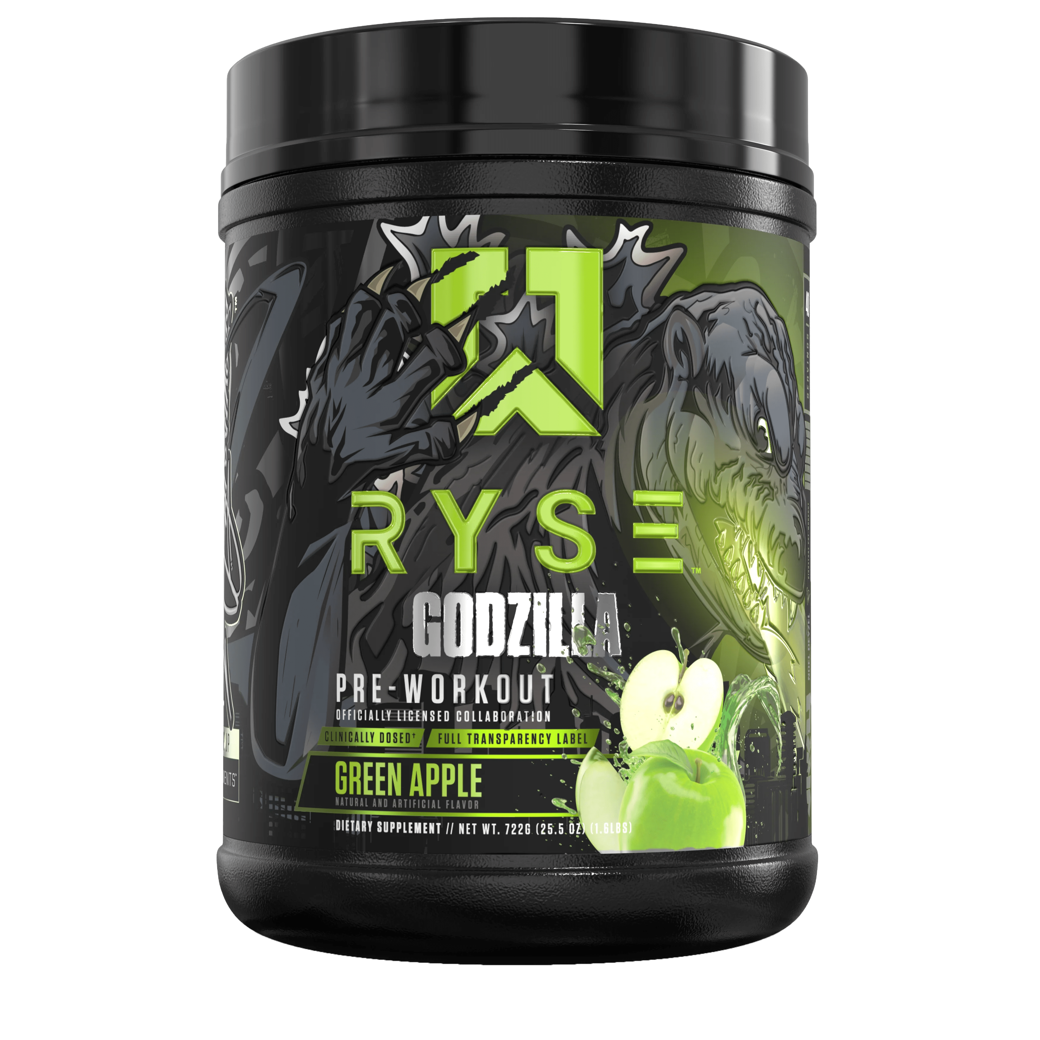 RYSE Godzilla Pre-Workout 40 servings / Green Apple Pre-Workout