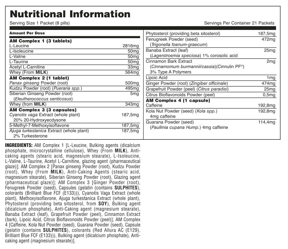 Universal Nutrition Animal M-Stak 21 Packs Natural Muscle Building Stack