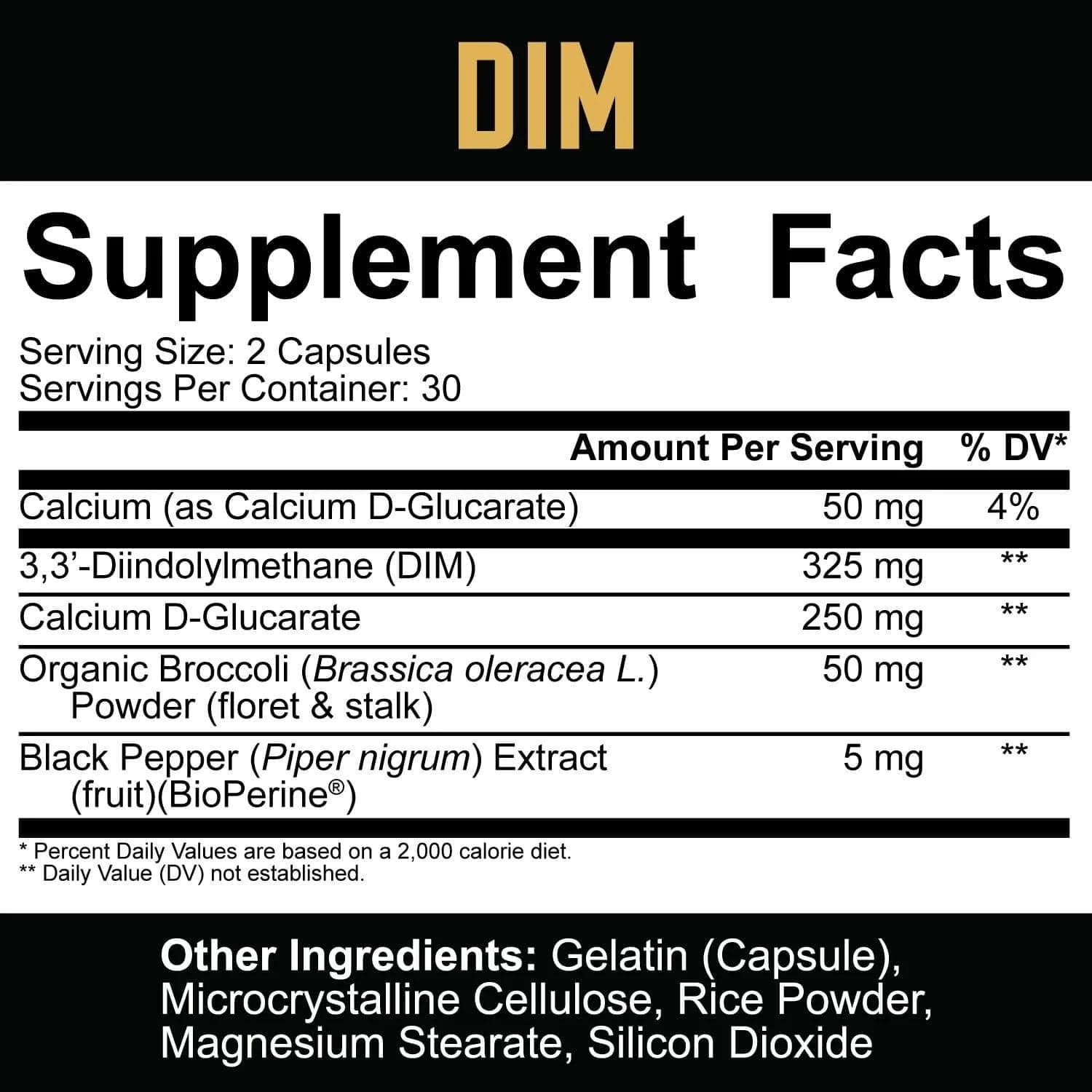 5% Nutrition DIM 60 Capsules Diindolylmethane (DIM)