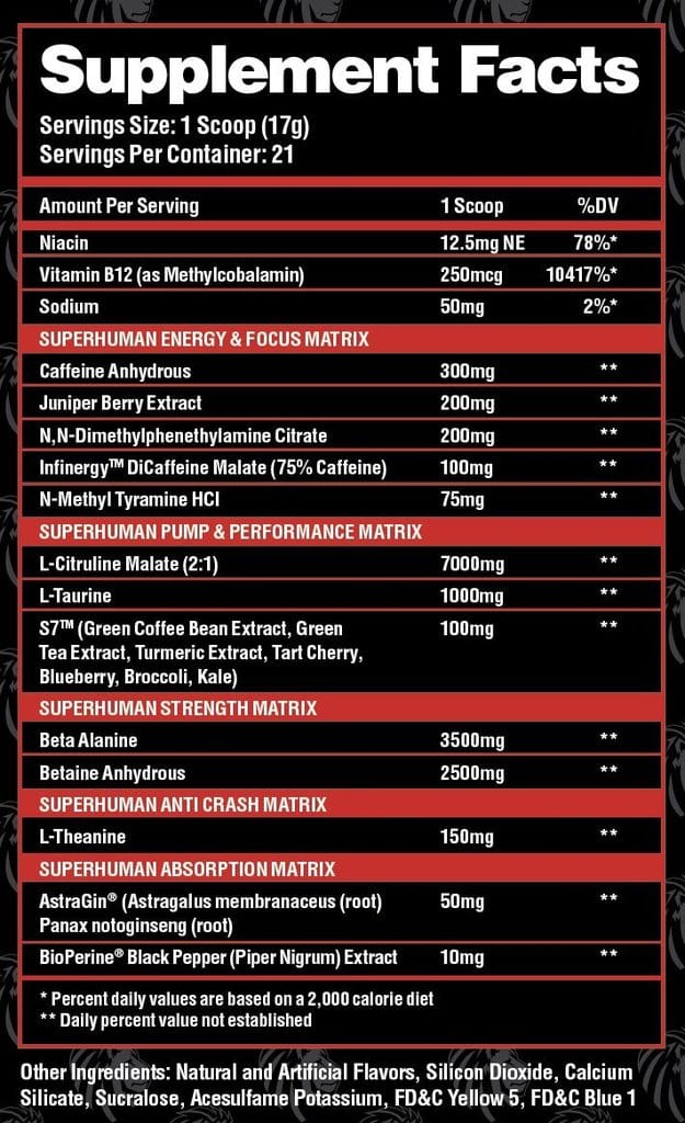 Alpha Lion SuperHuman Supreme - Hardcore Stim Pre-Workout Hardcore Stim Pre-Workout