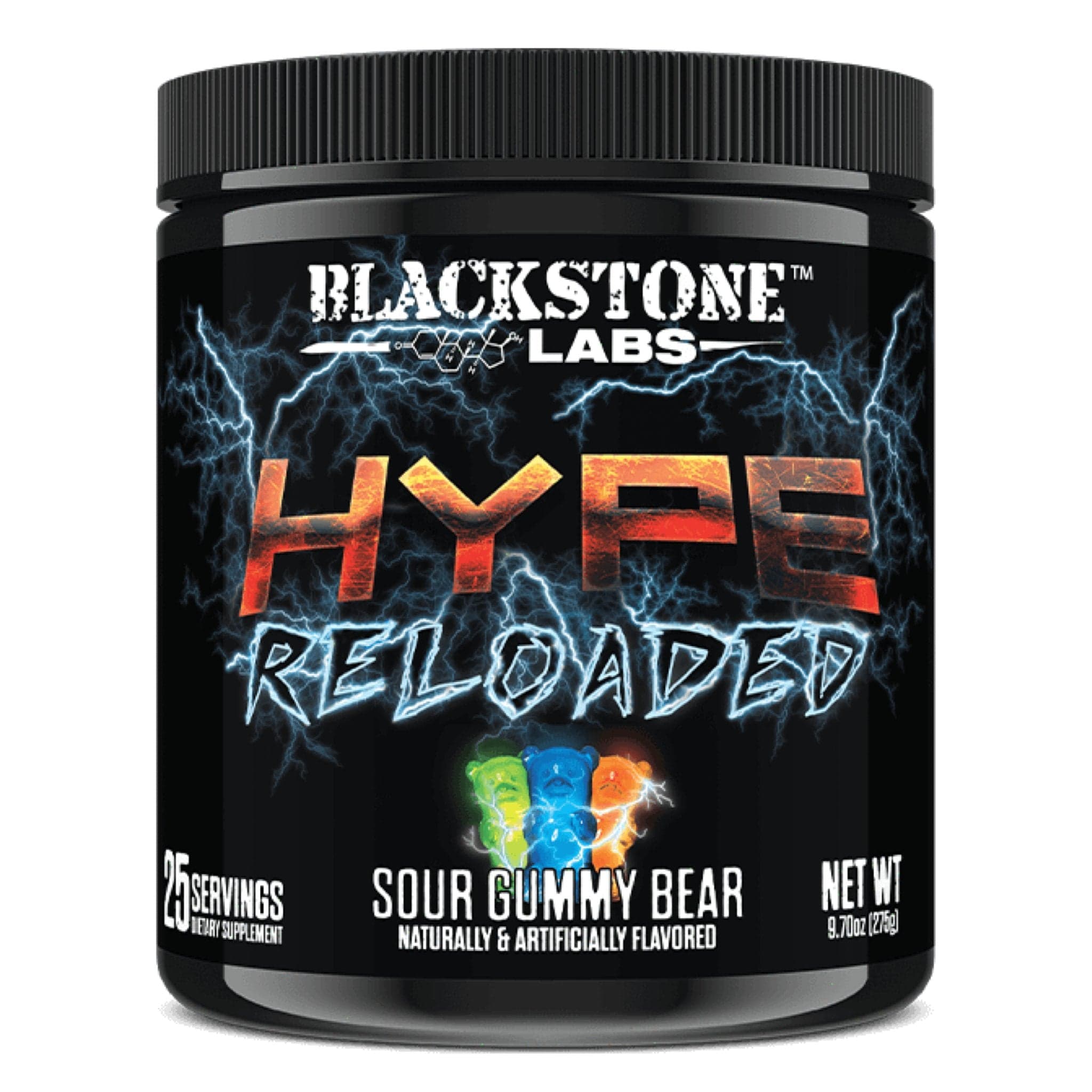 Blackstone Labs Hype Reloaded - Stim Free Pre-Workout 25 servings / Sour Gummy Bear stimulant-free pre-workout