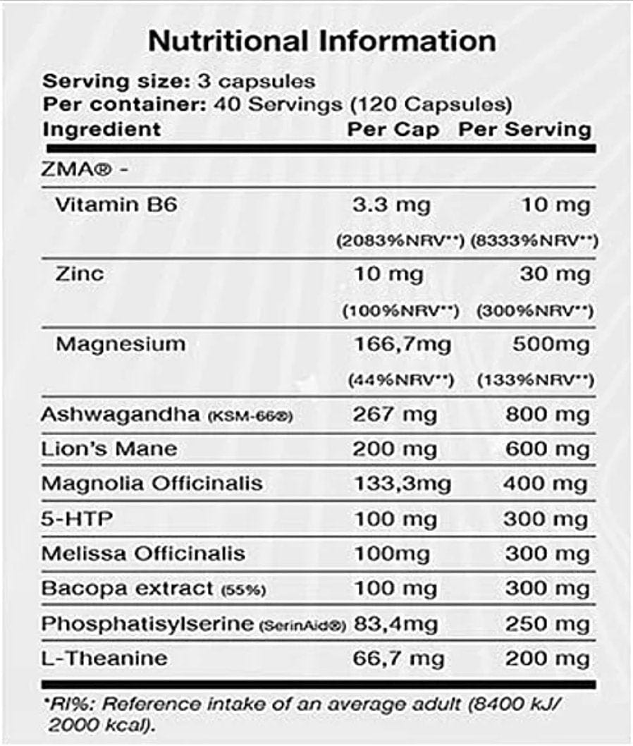 Brain Gains SWITCH OFF BLACK EDITION 120 capsules Nootropic Sleep Aid