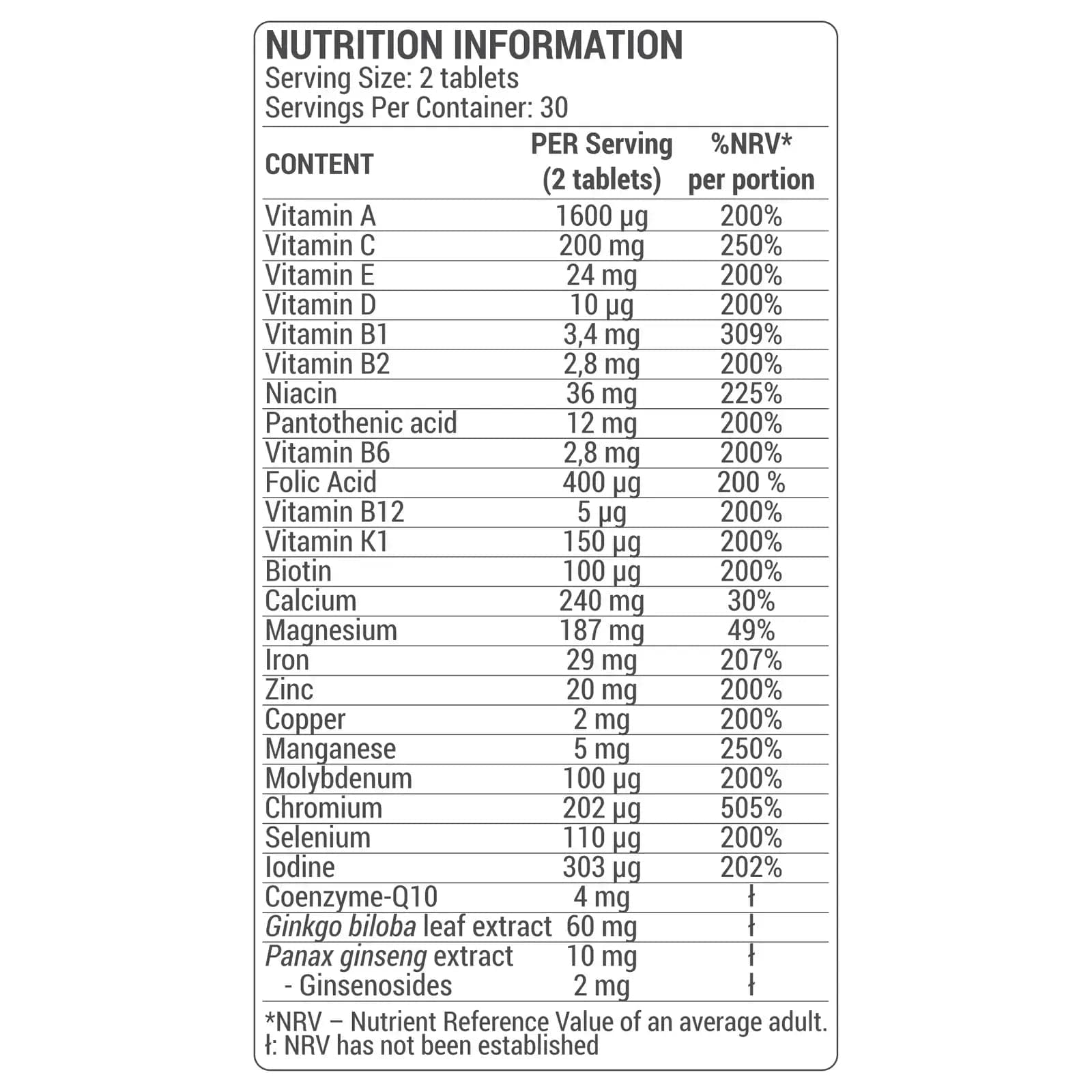 DY Nutrition Multivitamin Complex 60 Tablets Multivitamin