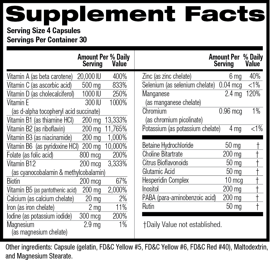 EFX Sports Vita Drive 120 Capsules MULTI-VITAMIN