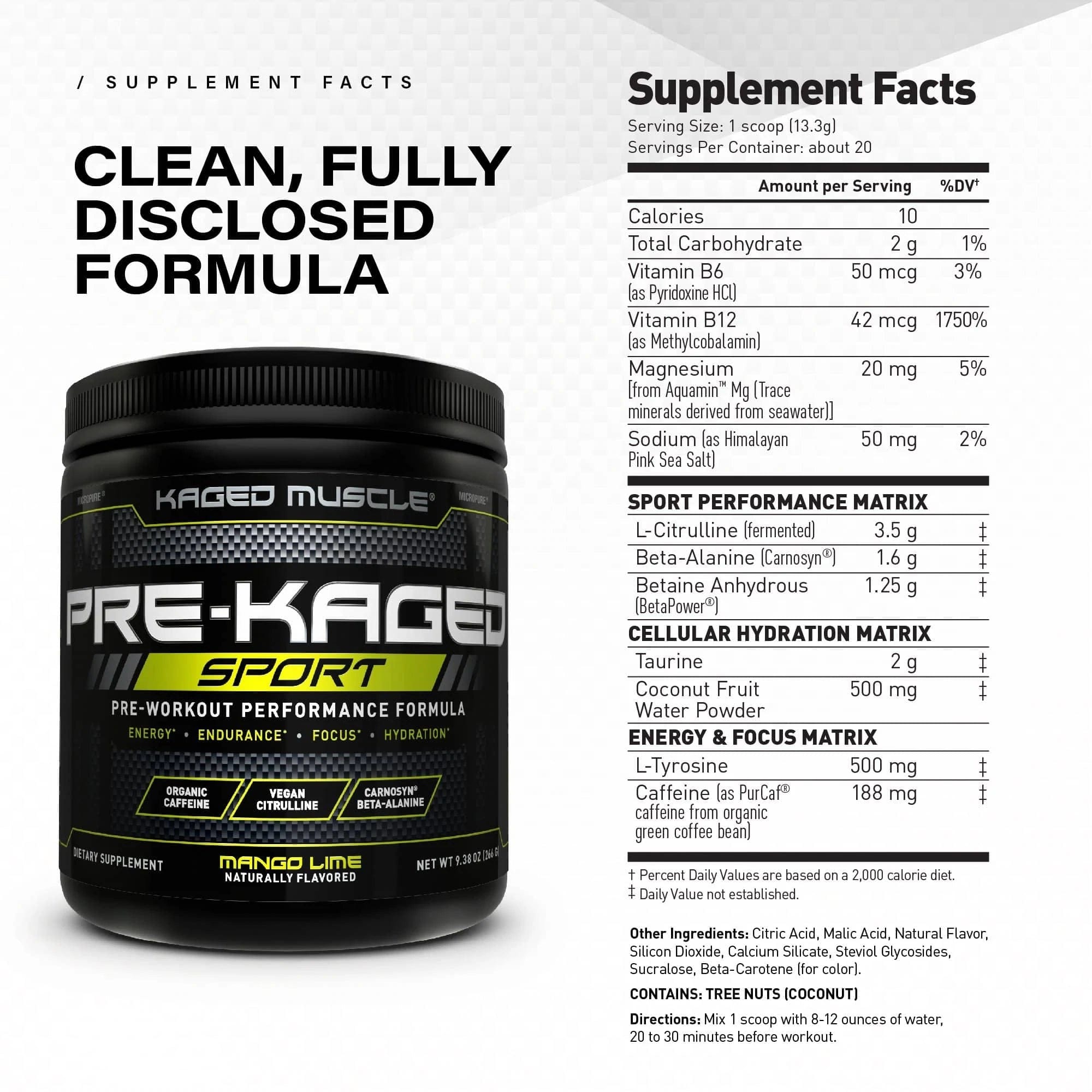 Kaged Muscle PRE-KAGED® Sport Pre-Workout