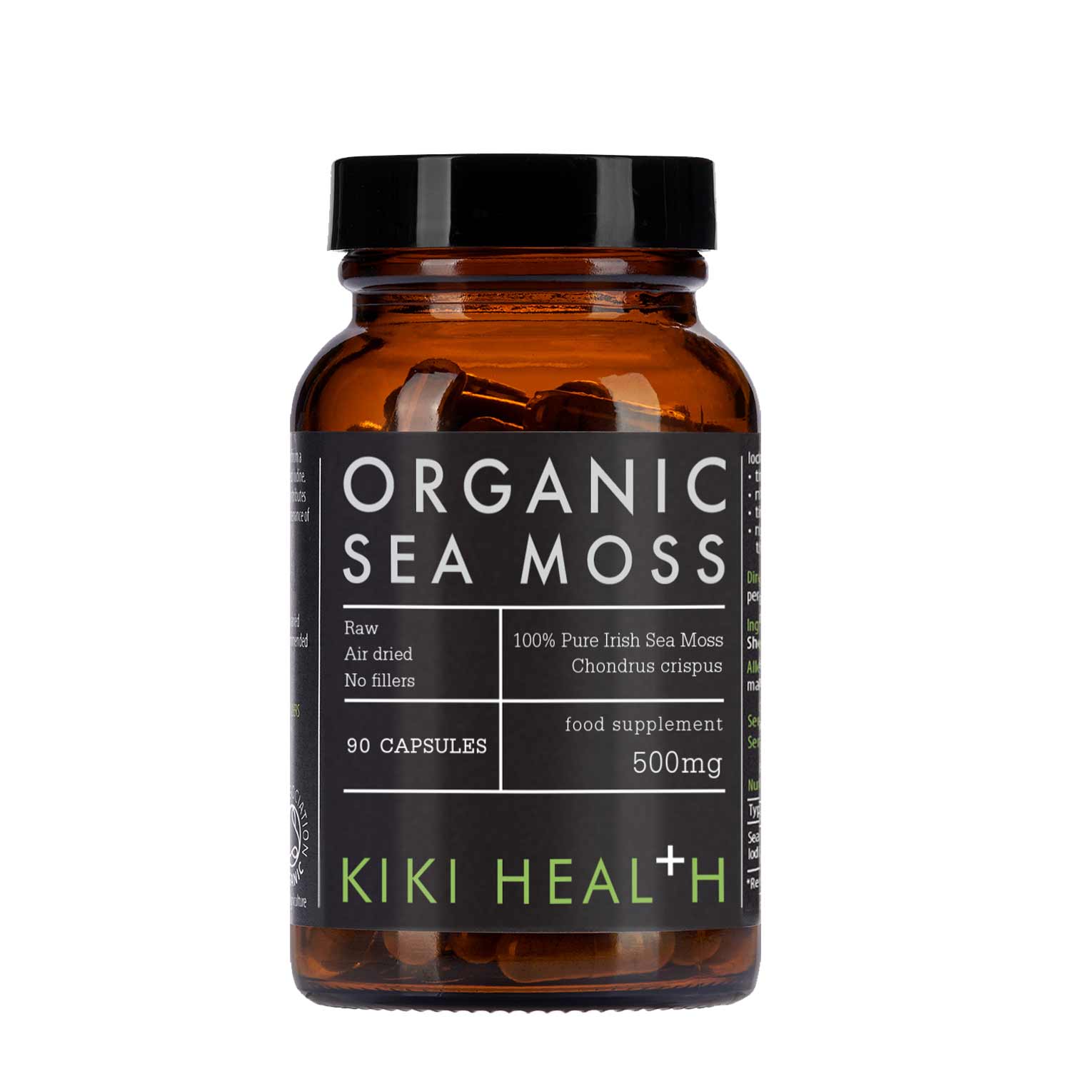 KIKI Health Irish Sea Moss, Organic 90 Capsules 100% Pure Irish Sea Moss