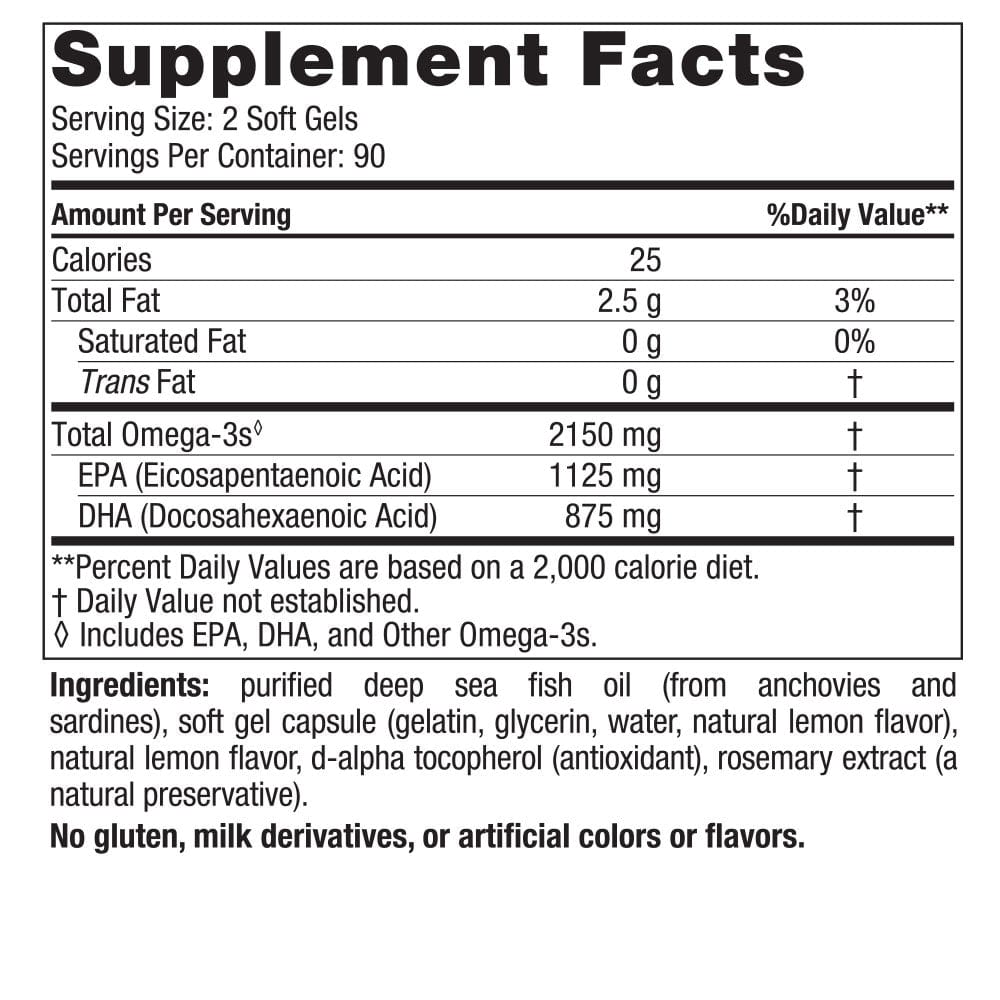 Nordic Naturals Ultimate Omega 2X 2150mg Lemon Omega