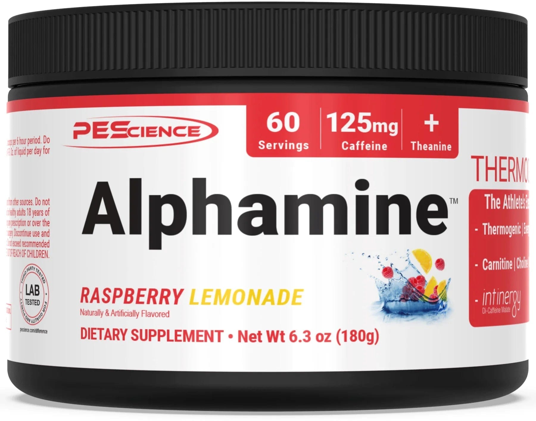 PEScience Alphamine - Thermogenic Energy Pre-Workout 60 servings / Raspberry Lemonade Powdered Fat Burner