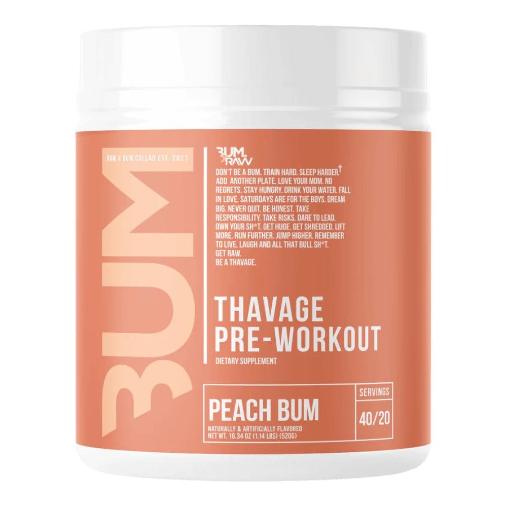 RAW Nutrition CBUM Thavage 40 servings / Peach Bum Pre-Workout