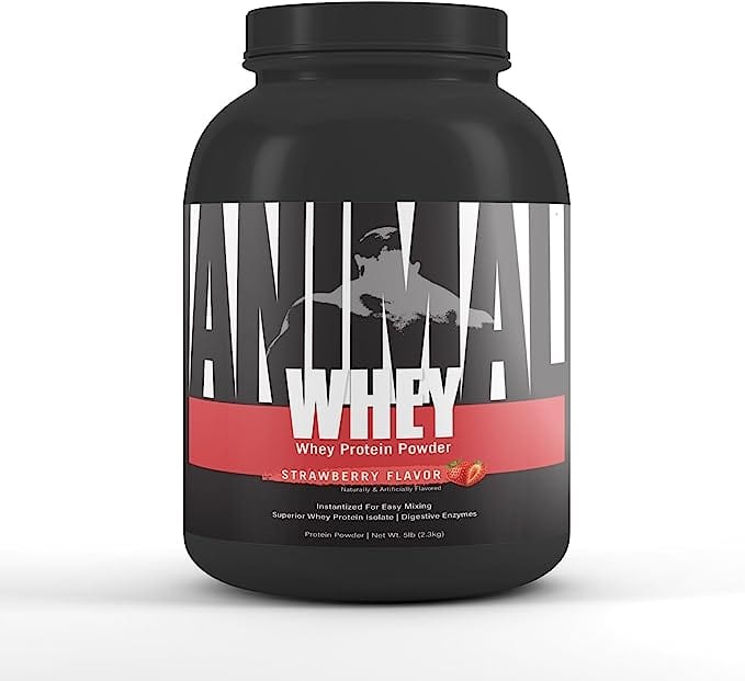 Universal Nutrition Animal Whey 5 lbs (2300 grams) / Strawberry Protein Isolate